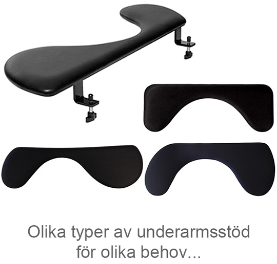 Underarmsstöd avlastar armarna