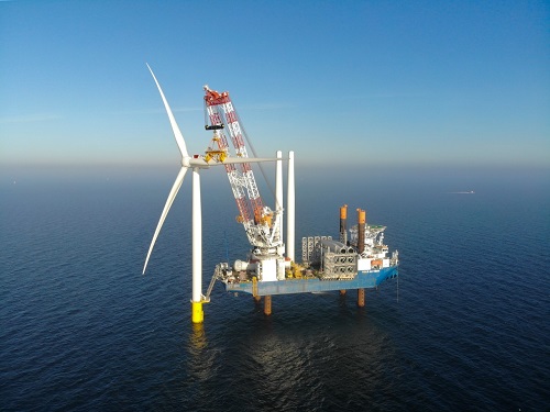 The new 72 large 8.4 MW offshore wind turbines at Kriegers Flak